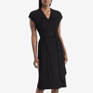 NEW MM Lafleur Black Devlin Pleat Jersey Dress Short Sleeve Women’s 4 Workwear
